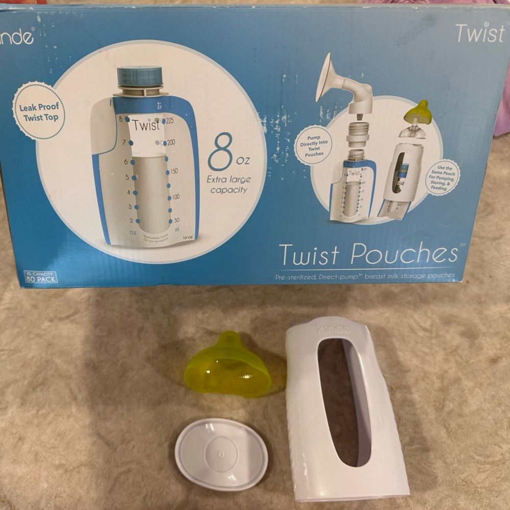 Kiinde Twist Pouches XL 8oz breastmilk pump baby food storage
